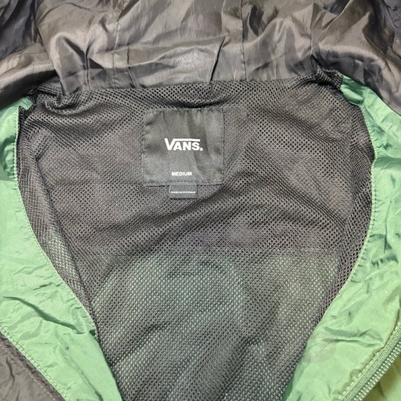 Vans Kids Garnett Windbreaker Jacket Green Black Full Zip Hooded Skate Snow Punk - Picture 3 of 11